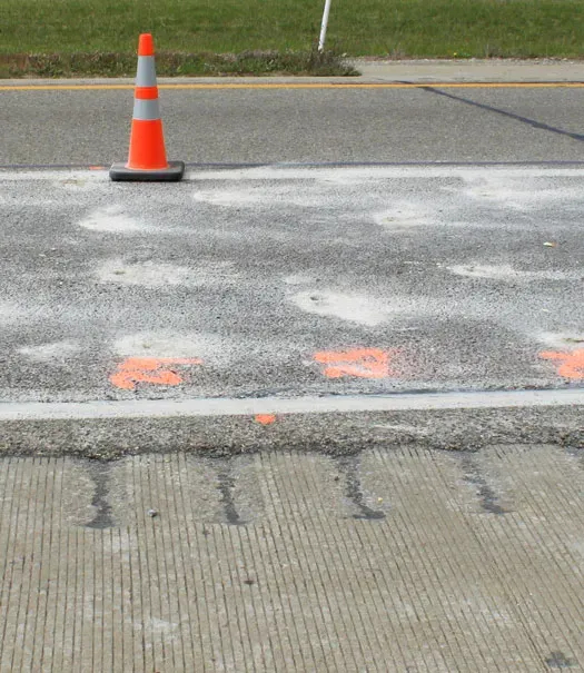 Patch of Pennsylvania highway prepared for URETEK Deep Injection