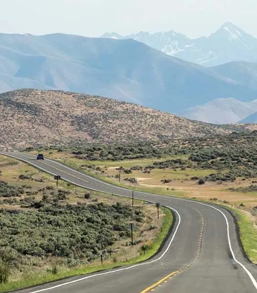 Roadway over rolling landscape