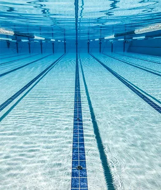 Large athletic swimming pool underwater