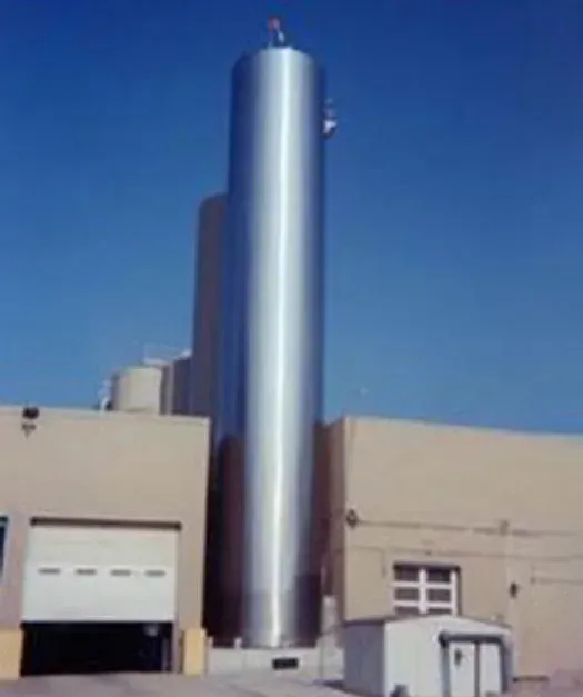 Exterior, silo of food processing facility